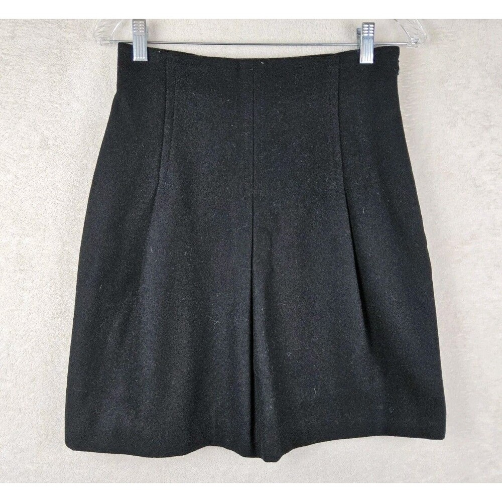 Jil Sander +J X Uniqlo Women's Wool Blend Pleated Lined Skirt Black Waist 25"